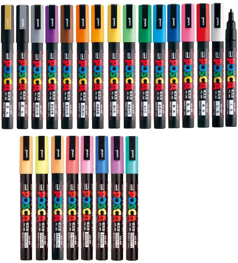 uni Posca Paint Marker Pen, Medium Point(PC-5M), 24 Colors Set